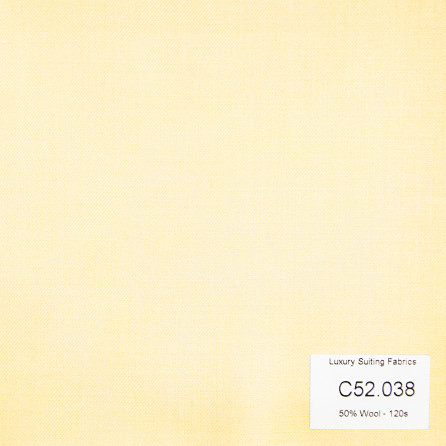 [ Hết hàng ] C52.038 Kevinlli V3 - Vải Suit 50% Wool - Vàng Kem Trơn